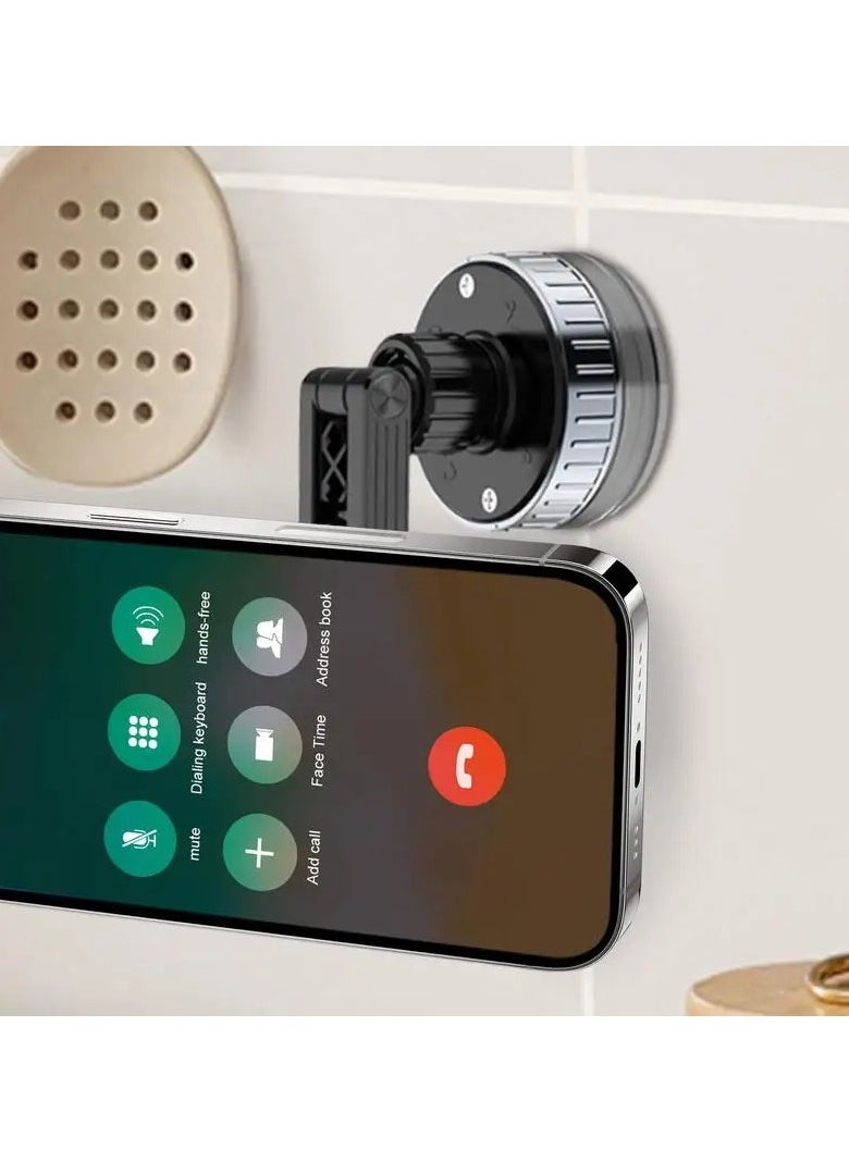 Phone Stand Magnetic Vacuum Phone Holder with Rotating Suction Cup for Wall,Desk,Kitchen,and Bathroom
