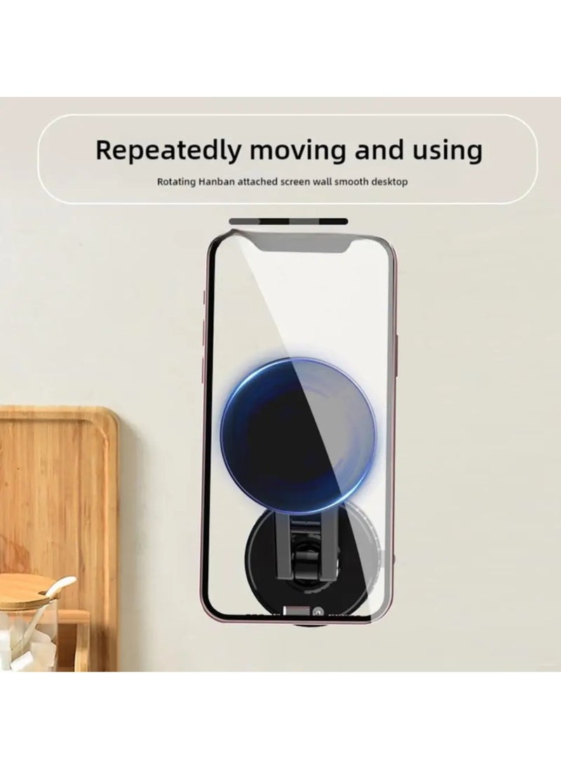 Phone Stand Magnetic Vacuum Phone Holder with Rotating Suction Cup for Wall,Desk,Kitchen,and Bathroom