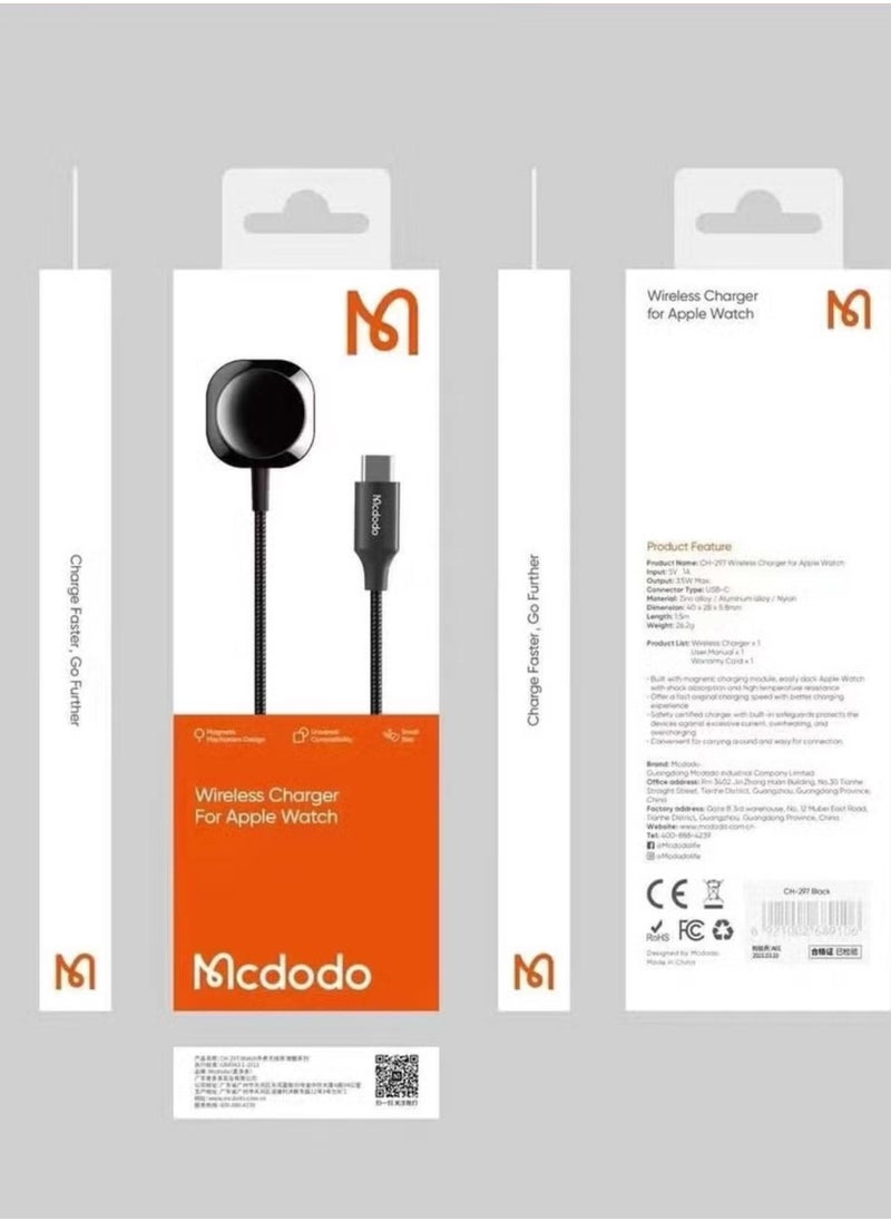 Mcdodo CH-2970 Wireless Charger For Apple Watch Black