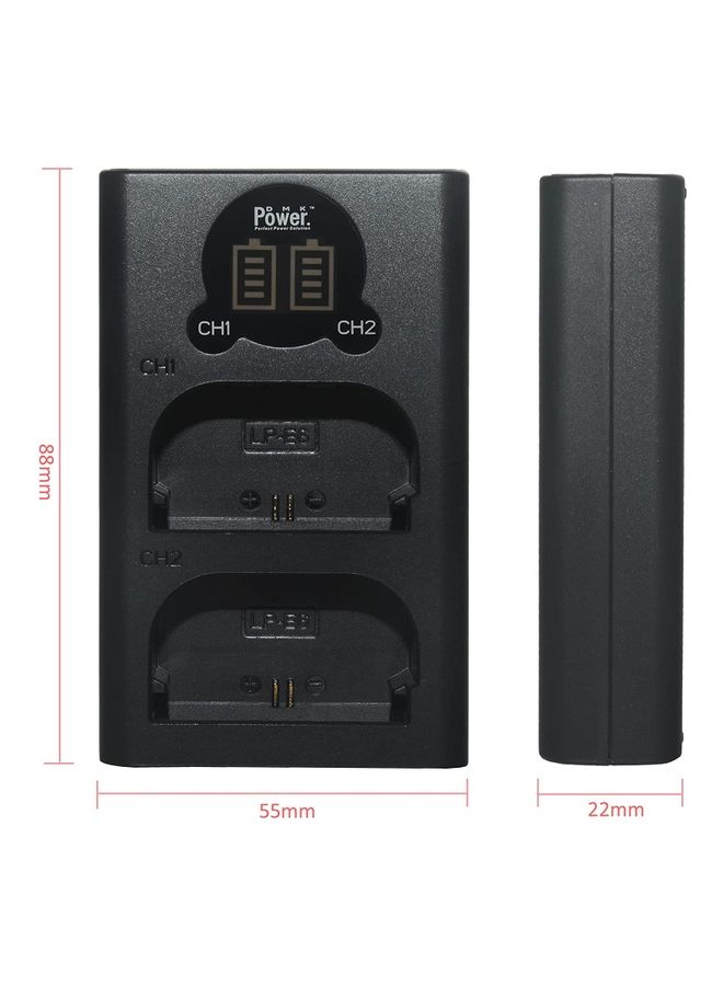 LPE6 Mini Dual Charger for Canon EOS 5DII 7DI Black