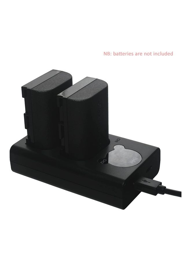LPE6 Mini Dual Charger for Canon EOS 5DII 7DI Black