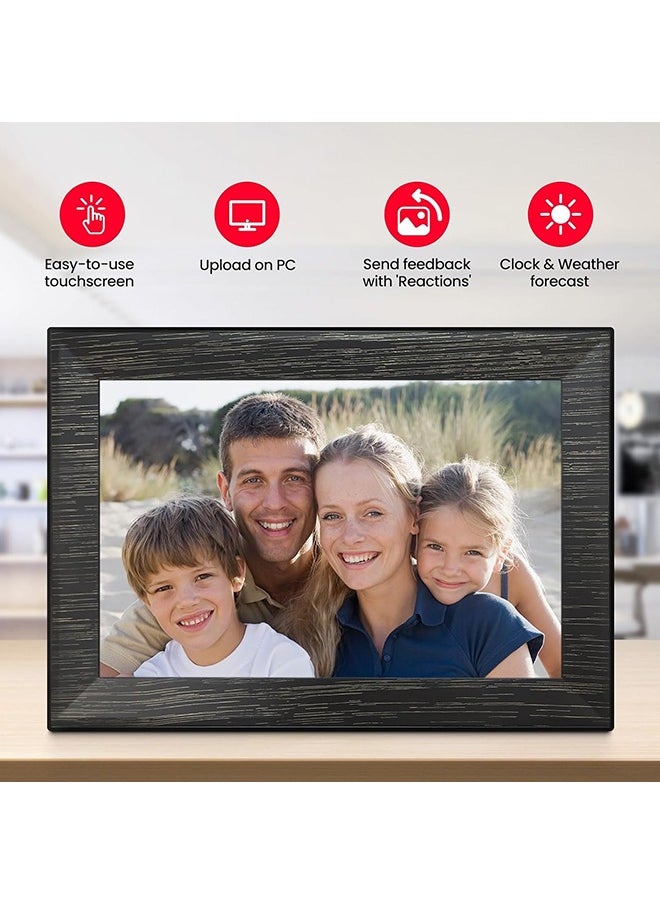 Frameo WiFi Digital Picture Frame with 10.1 Inch IPS Touch Screen,Loading Pictures to 32GB Smart Digital Photo Frame via Frameo App,Rotation and Backup to SD Card Automaticly