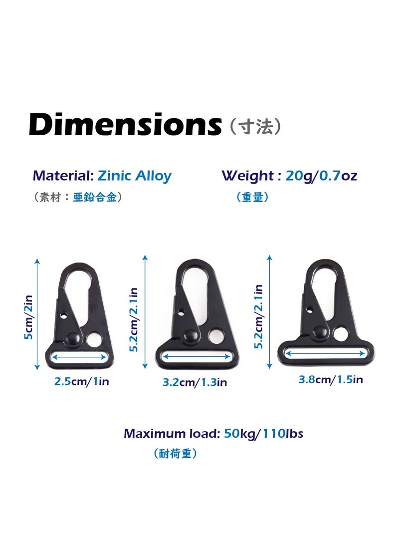 Paracord Clips Enlarged Mouth Clips Hook Heavy Duty Sling Clasp Olecranon Hook Snap Hooks Sling Clips for Paracord Outdoors Bag Backpack Use Your Outdoor Enjoy a Relaxing Trip (12 Pack)
