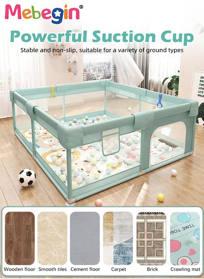 120*160cm Baby Playpen Play Pens for Babies and Toddlers,Baby Playard for Babies and Toddlers, Baby Fence Play Pens for Indoor u0026 Outdoor, Sturdy Safety Play Yard with Soft Breathable Mesh, Anti-
