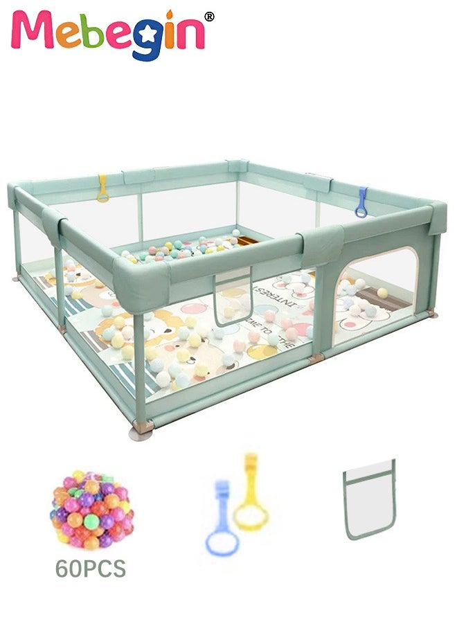 120*160cm Baby Playpen Play Pens for Babies and Toddlers,Baby Playard for Babies and Toddlers, Baby Fence Play Pens for Indoor u0026 Outdoor, Sturdy Safety Play Yard with Soft Breathable Mesh, Anti-