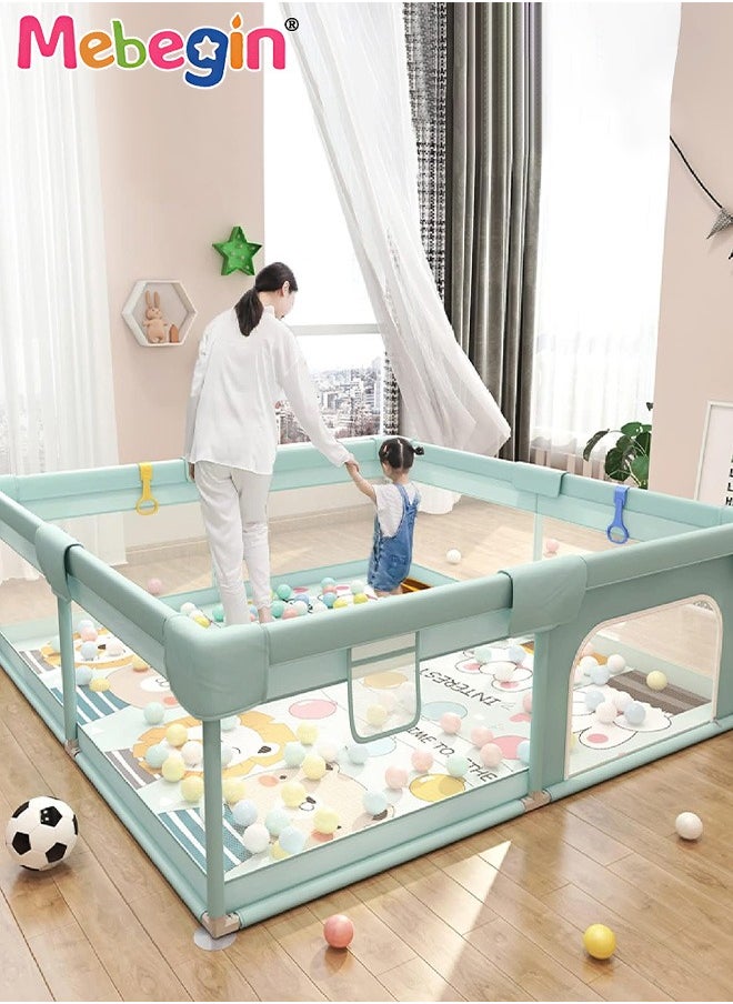 120*160cm Baby Playpen Play Pens for Babies and Toddlers,Baby Playard for Babies and Toddlers, Baby Fence Play Pens for Indoor u0026 Outdoor, Sturdy Safety Play Yard with Soft Breathable Mesh, Anti-
