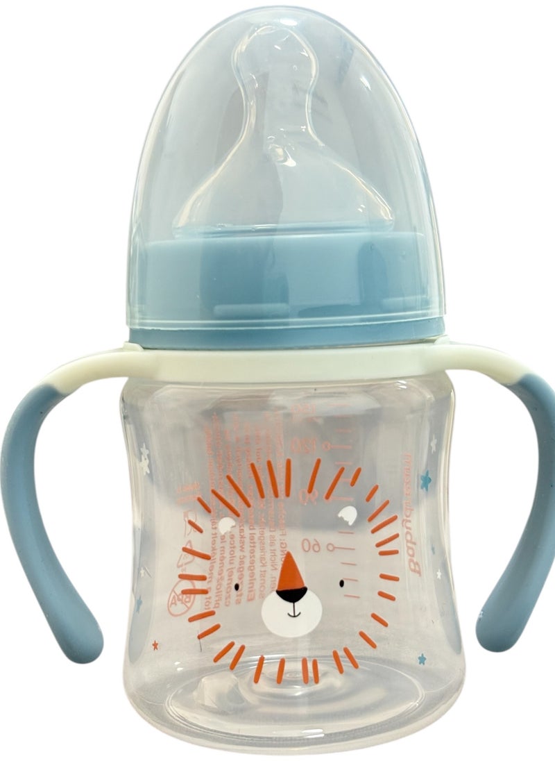 German Brand, Babydream Wide Neck Baby Bottle Lion 150 ml, Size S (0+ Months) – Anatomical Silicone Nipple, Anti-Colic, BPA-Free, Ideal for Breast Milk, Tea, and Juices