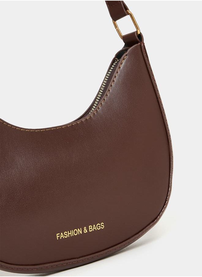Half Moon Shape Bag with Zip Closure