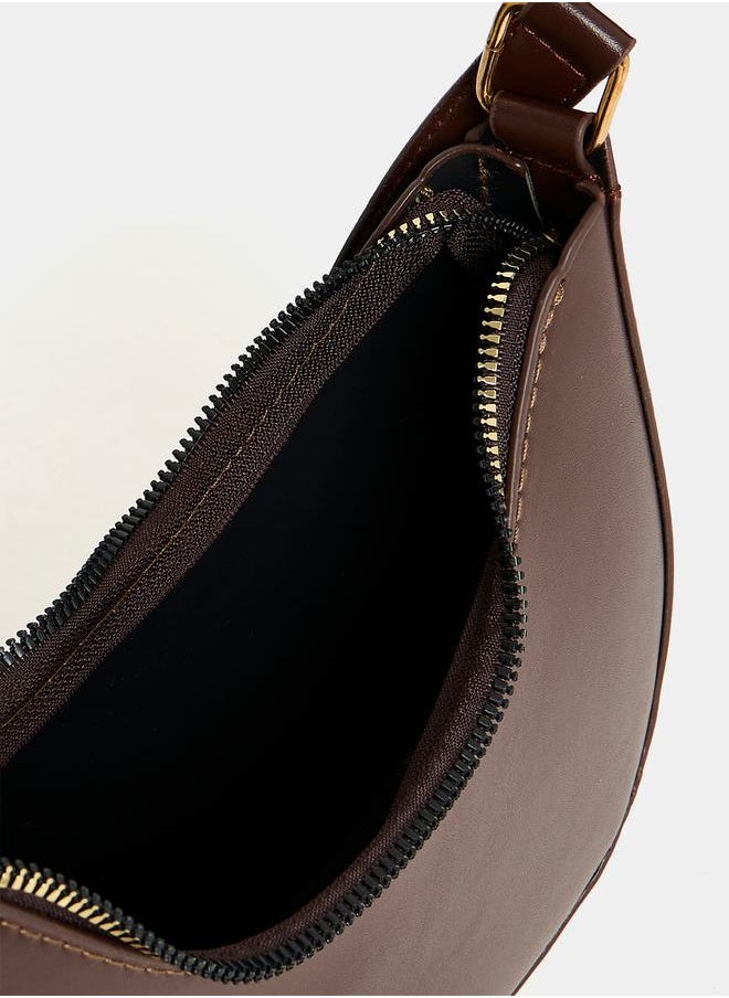 Half Moon Shape Bag with Zip Closure