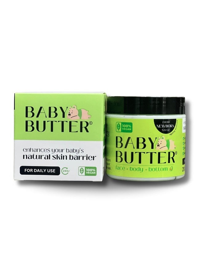 Baby Butter All-in-One Diaper Rash Cream – Face, Body & Bottom Care for Newborns & Beyond – Perfect for Diaper Changes, Massages, Naptime Comfort, & Post-Bath Moisture