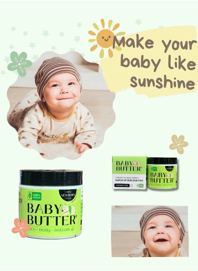 Baby Butter All-in-One Diaper Rash Cream – Face, Body & Bottom Care for Newborns & Beyond – Perfect for Diaper Changes, Massages, Naptime Comfort, & Post-Bath Moisture