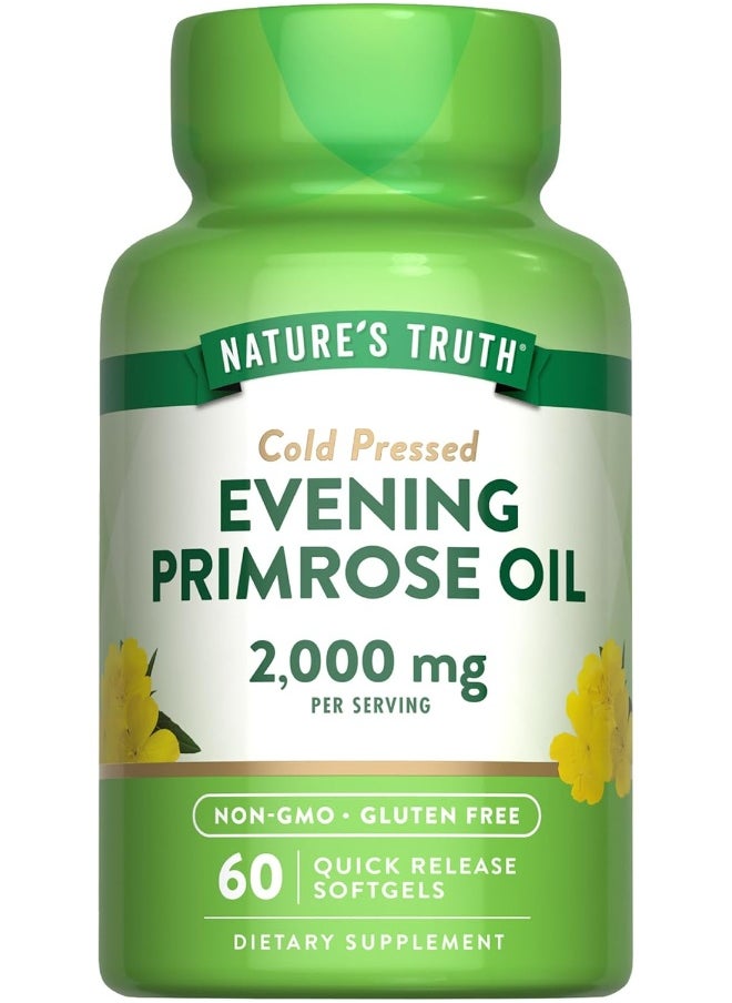Nature's Truth Cold Pressed Evening Primrose Oil 1000 mg Capsules, 60 Count