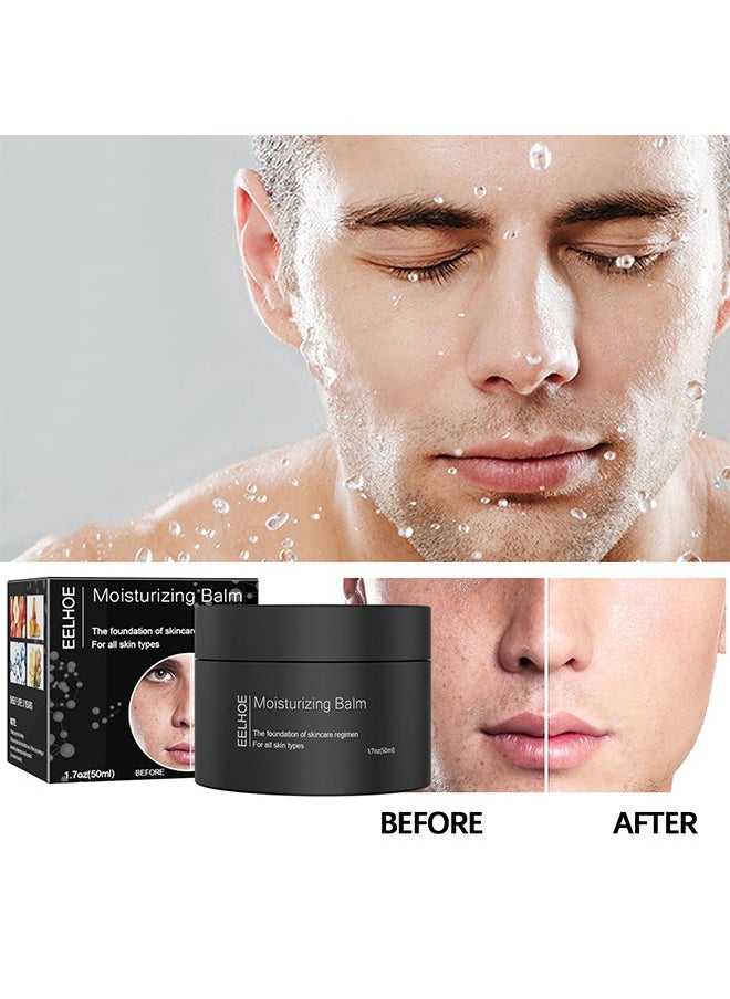 Moisturzing Balm -Men's Face Cream 50ml,Refreshing Skin Facial ，Moisturizing Treatment, Shrinking Pores，Has The Effect Of Reducing Skin Relaxation，Suitable For All Skin Types