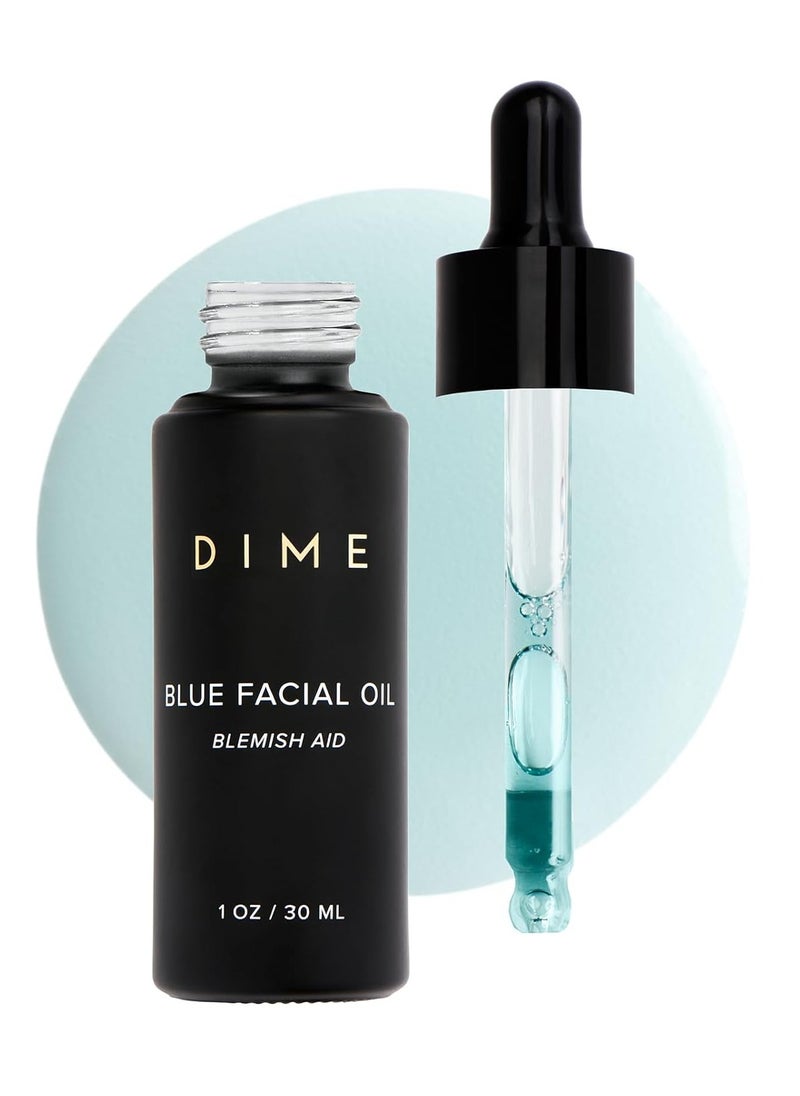 DIME Beauty Blue Facial Oil, Blemish Spot Treatment with Blue Tansy Oil, Black Cumin Seed Oil, Rosehip Oil, and Grapeseed Oil, 1 oz / 30 mL