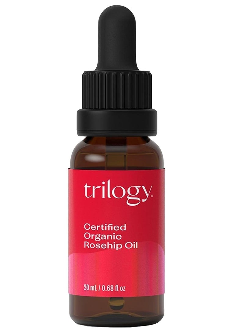 Trilogy Certified Organic Rosehip Oil, Intensive Nourishment, Improves Appearance of Scars, Stretch Marks, Fine Lines, & Wrinkles, 0.68 fl oz