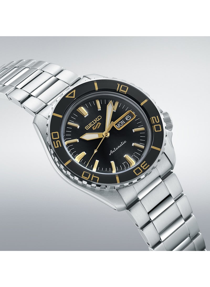 Men's New 5 Sports Black Dial Automatic Watch - SRPK99K1