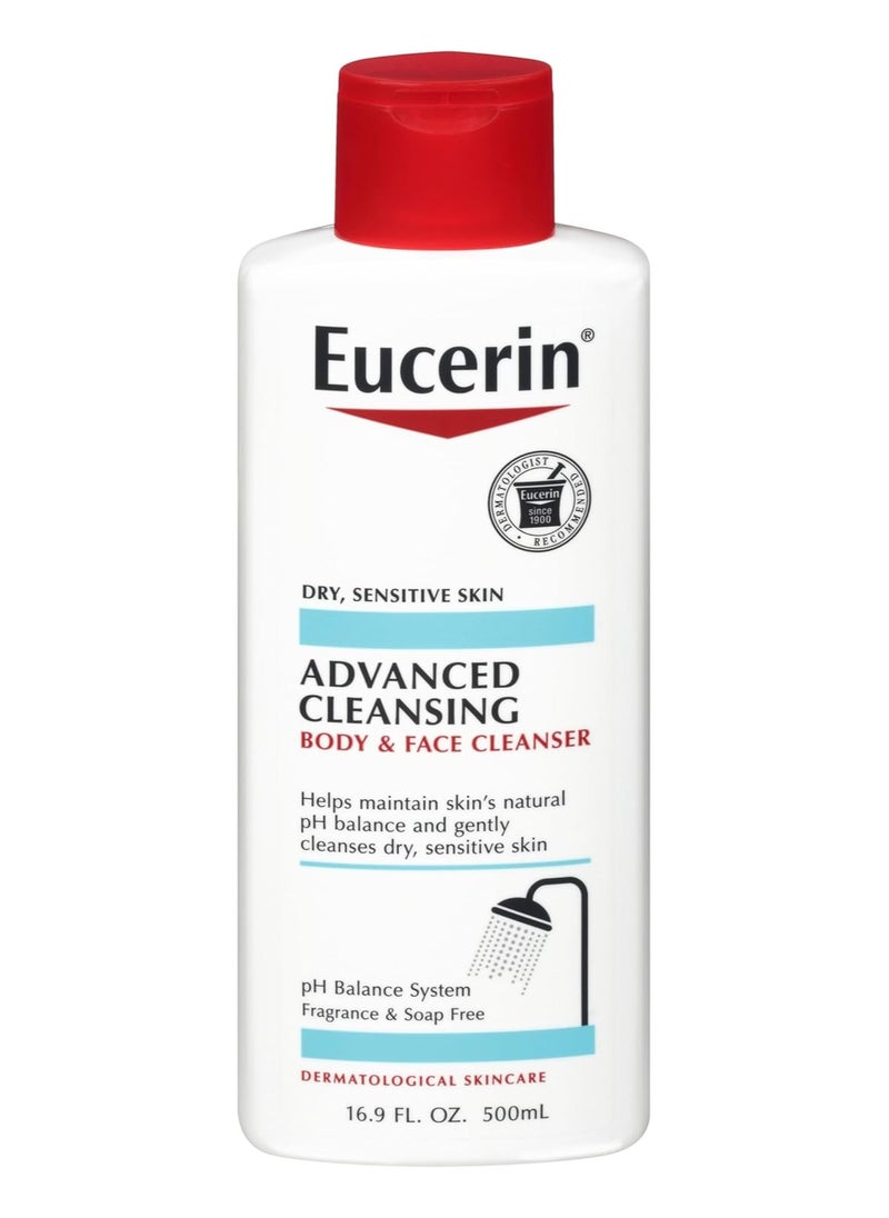 Eucerin Advanced Cleansing Body & Face Cleanser 500ml