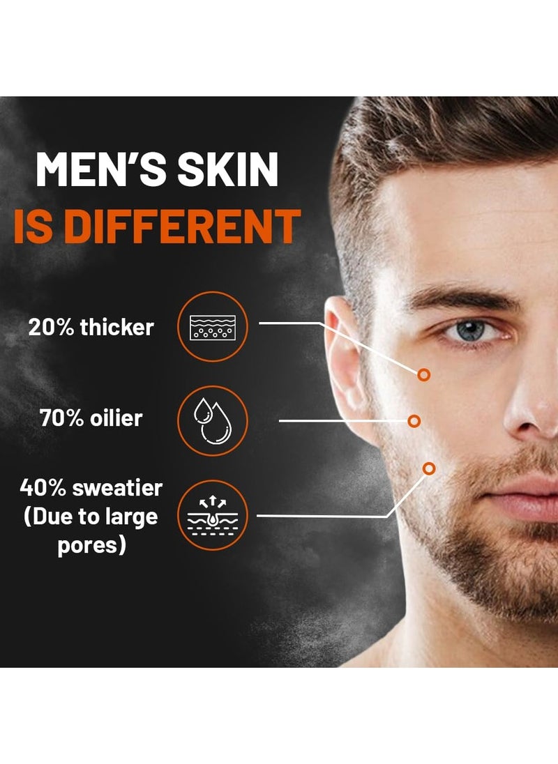 Face Wash for Men | Deep Cleanse & Oil Control | Fights Acne, Pimples & Blackheads | Brightens & Refreshes Skin | Alum, Orange Extract, Barley Protein & Seaweed | Sulfate-Free | 100ml
