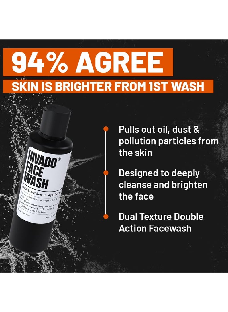 Face Wash for Men | Deep Cleanse & Oil Control | Fights Acne, Pimples & Blackheads | Brightens & Refreshes Skin | Alum, Orange Extract, Barley Protein & Seaweed | Sulfate-Free | 100ml
