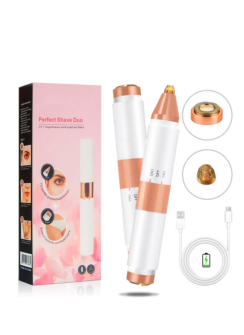 Nose Hair Trimmer for Women and Men, Painless Ear and Nose Hair Trimmer, Eyebrow & Facial Hair Trimmer Dual Edge Blades, Rechargeable Nose Trimmer, for Easy Cleansing