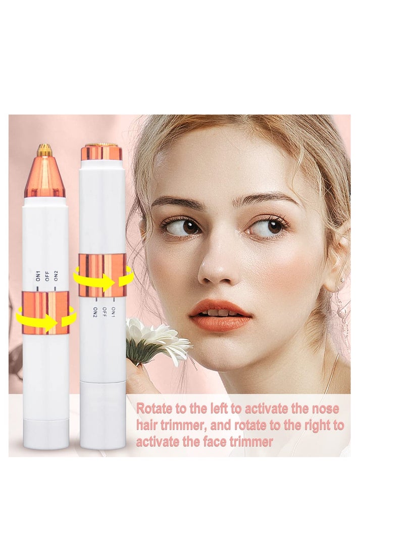 Nose Hair Trimmer for Women and Men, Painless Ear and Nose Hair Trimmer, Eyebrow & Facial Hair Trimmer Dual Edge Blades, Rechargeable Nose Trimmer, for Easy Cleansing