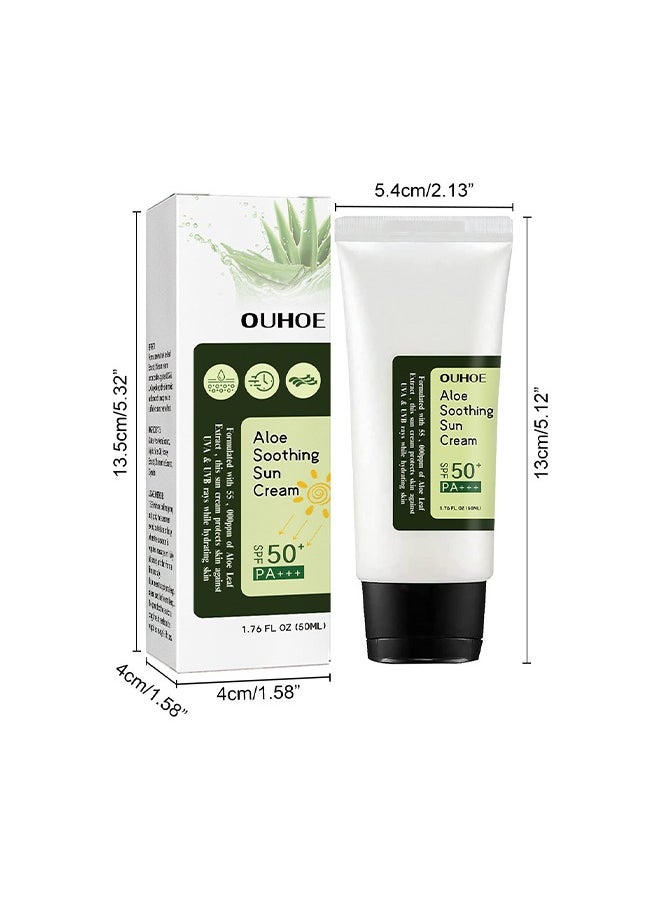 Aloe Soothing Sun Cream SPF50+ PA+++,For Sensitive Skin,Waterproof & Sweatproof Moisturizing Sunscreen  50ml