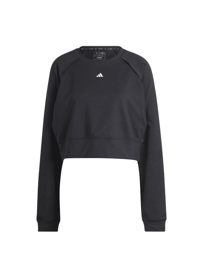 Adidas Power Cover Up Black Training Sweatshirts For Women Xs