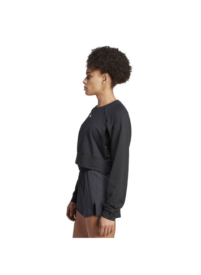 Adidas Power Cover Up Black Training Sweatshirts For Women Xs