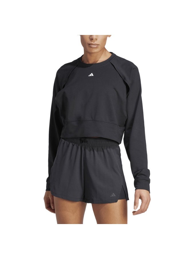 Adidas Power Cover Up Black Training Sweatshirts For Women Xs