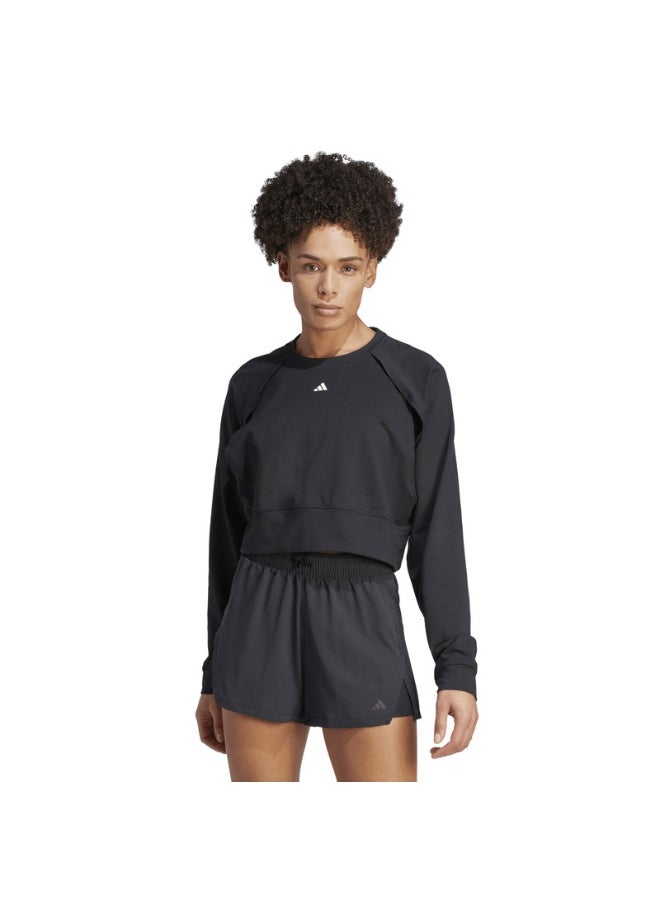 Adidas Power Cover Up Black Training Sweatshirts For Women Xs