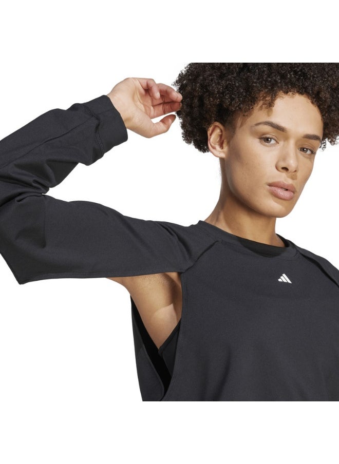 Adidas Power Cover Up Black Training Sweatshirts For Women Xs