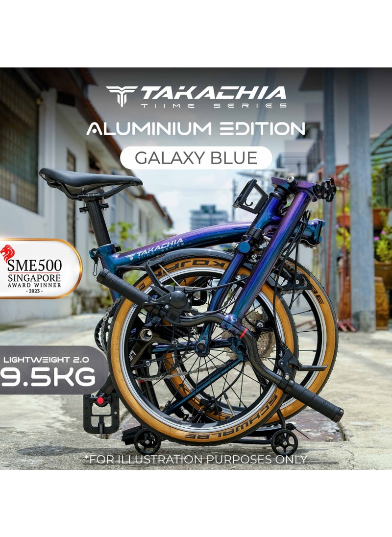 TIIME Series Aluminum 20 Inch Lightweight Compact Trifold Folding Bike - Foldable Bicycle For Men & Ladies & Kids
