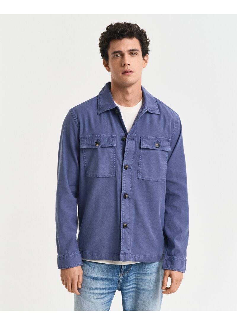 REG COT/LINEN OVERSHIRT