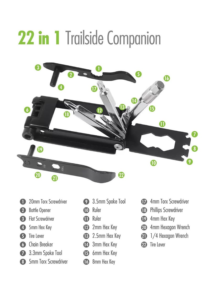 Portable Multifunctional Bike Repair Tool Kit, Foldable Cycling Multitool for Mountain Bikers and Motorcyclists