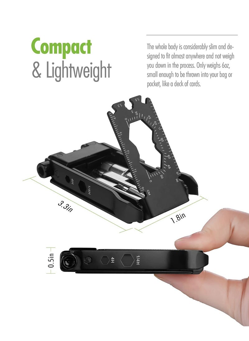 Portable Multifunctional Bike Repair Tool Kit, Foldable Cycling Multitool for Mountain Bikers and Motorcyclists
