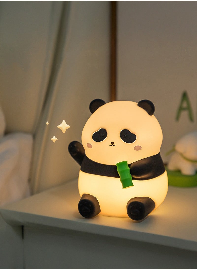 Panda Bamboo Night Light – Touch Control, Soft & Cozy LED Light, Silicone - USB Rechargeable Girls Newborn Room Decor Silicone Cute Night Light for Kids USB Rechargeable for Children Gift Light Touch Silicone