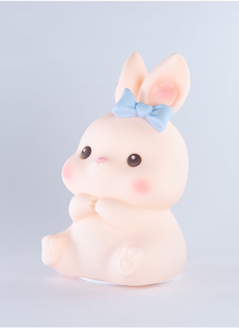 Ribbon Rabbit Night Light – Touch Control, Soft & Cozy LED Light, Silicone - USB Rechargeable Girls Newborn Room Decor Silicone Cute Night Light for Kids USB Rechargeable for Children Gift Light Touch Silicone