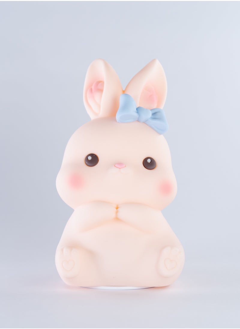 Ribbon Rabbit Night Light – Touch Control, Soft & Cozy LED Light, Silicone - USB Rechargeable Girls Newborn Room Decor Silicone Cute Night Light for Kids USB Rechargeable for Children Gift Light Touch Silicone