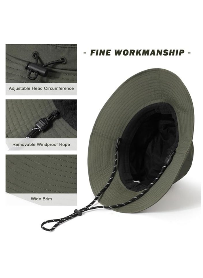 Quick Dry Bucket Sun Hat, Unisex Wide Brim UPF 50+ Summer Sun Hats Safari Hat Foldable Fishing Hat for Outdoor Activities