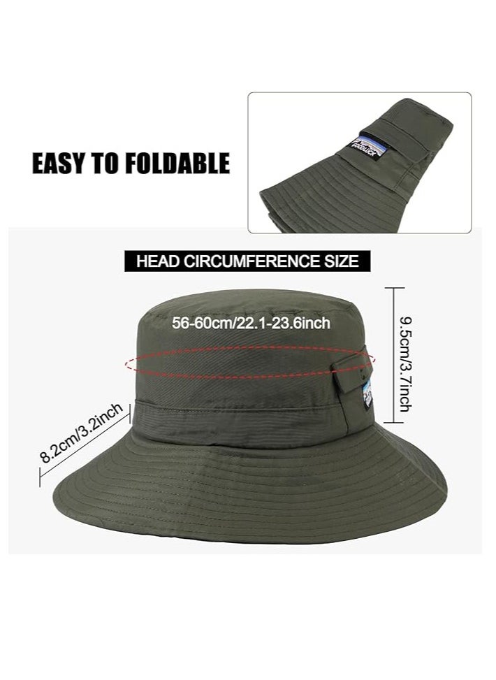 Quick Dry Bucket Sun Hat, Unisex Wide Brim UPF 50+ Summer Sun Hats Safari Hat Foldable Fishing Hat for Outdoor Activities