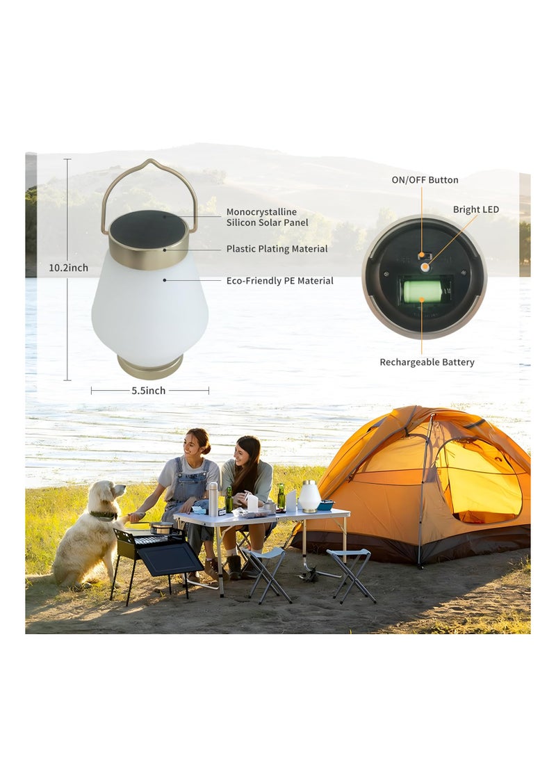 Rechargeable Solar Lantern Waterproof Vintage Hanging Light for Outdoor Camping Yard Garden 5.5x10.2in