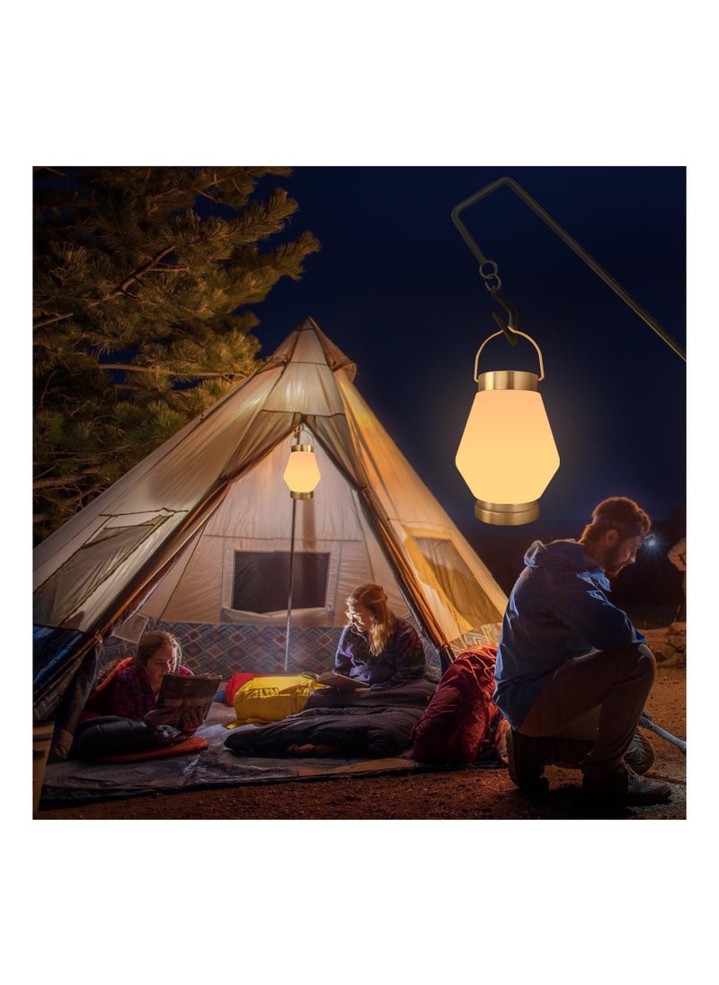 Rechargeable Solar Lantern Waterproof Vintage Hanging Light for Outdoor Camping Yard Garden 5.5x10.2in