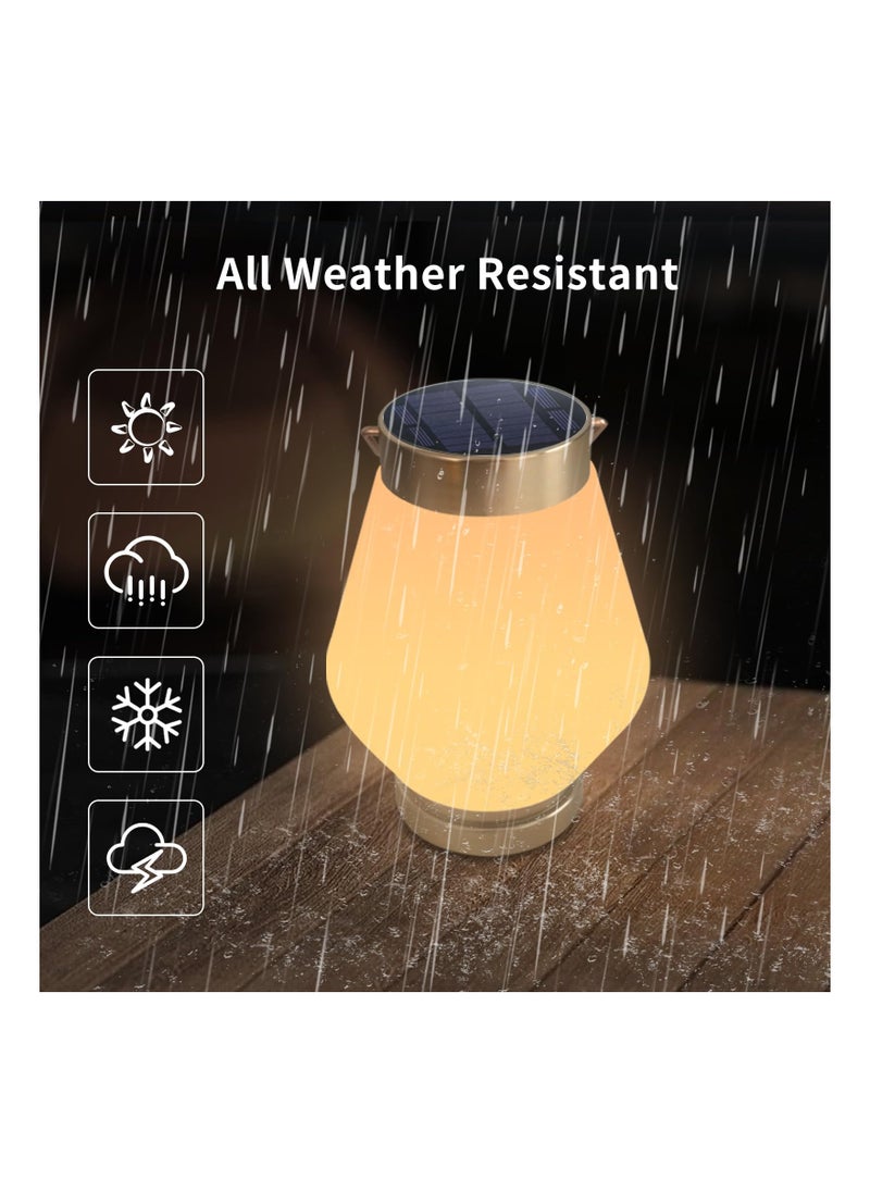 Rechargeable Solar Lantern Waterproof Vintage Hanging Light for Outdoor Camping Yard Garden 5.5x10.2in