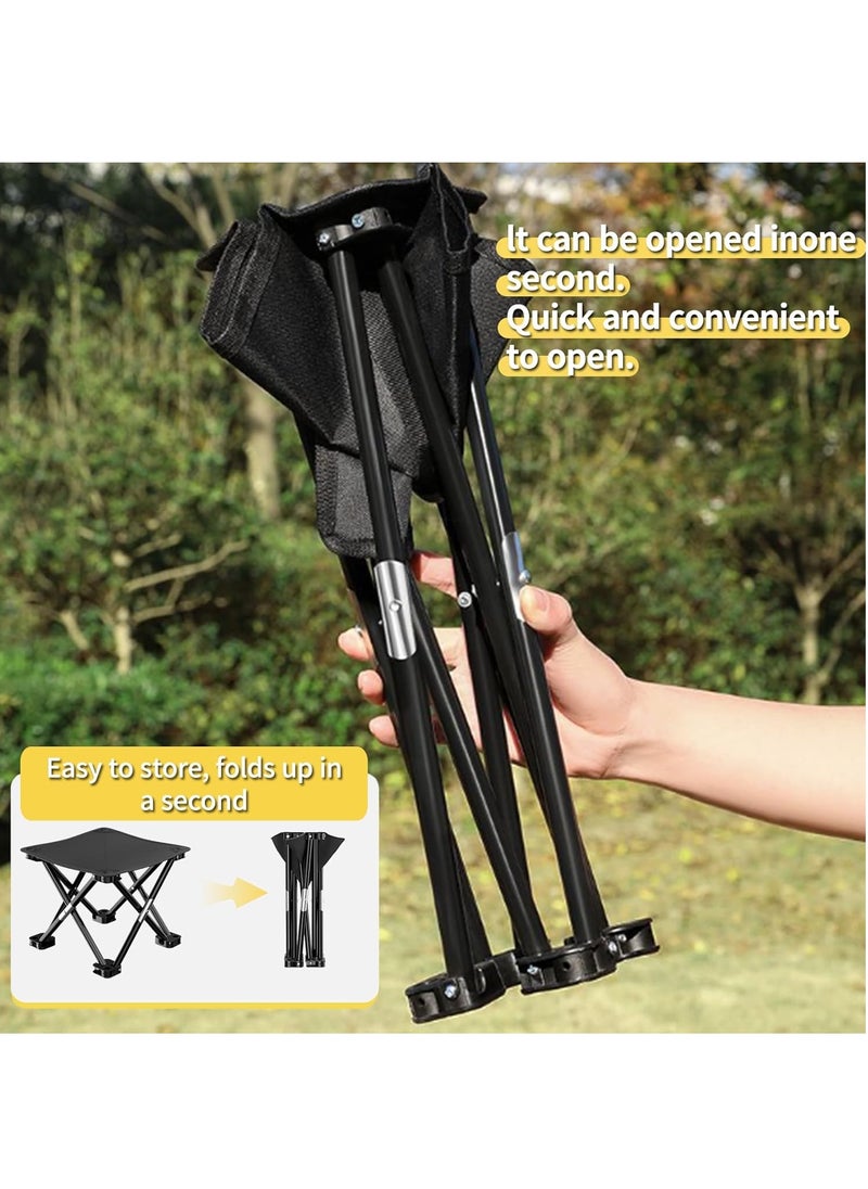 Foldable Stool Collapsible Stool Camping Stool with Stable Feet and Carry Bag 33 * 33 * 33cm for Picnics Fishing Watching Games