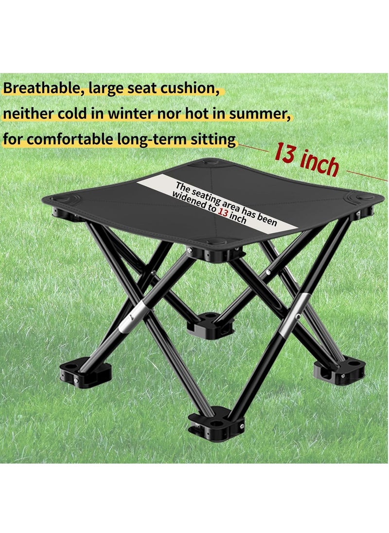 Foldable Stool Collapsible Stool Camping Stool with Stable Feet and Carry Bag 33 * 33 * 33cm for Picnics Fishing Watching Games