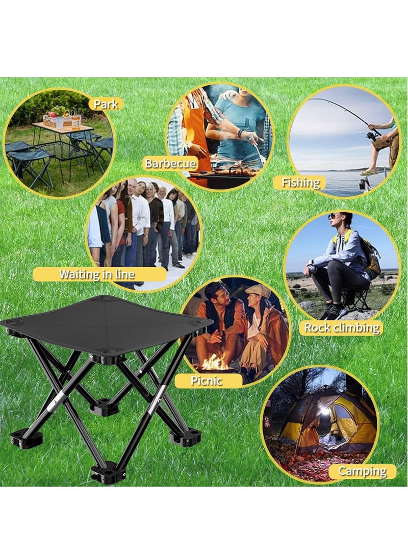Foldable Stool Collapsible Stool Camping Stool with Stable Feet and Carry Bag 33 * 33 * 33cm for Picnics Fishing Watching Games