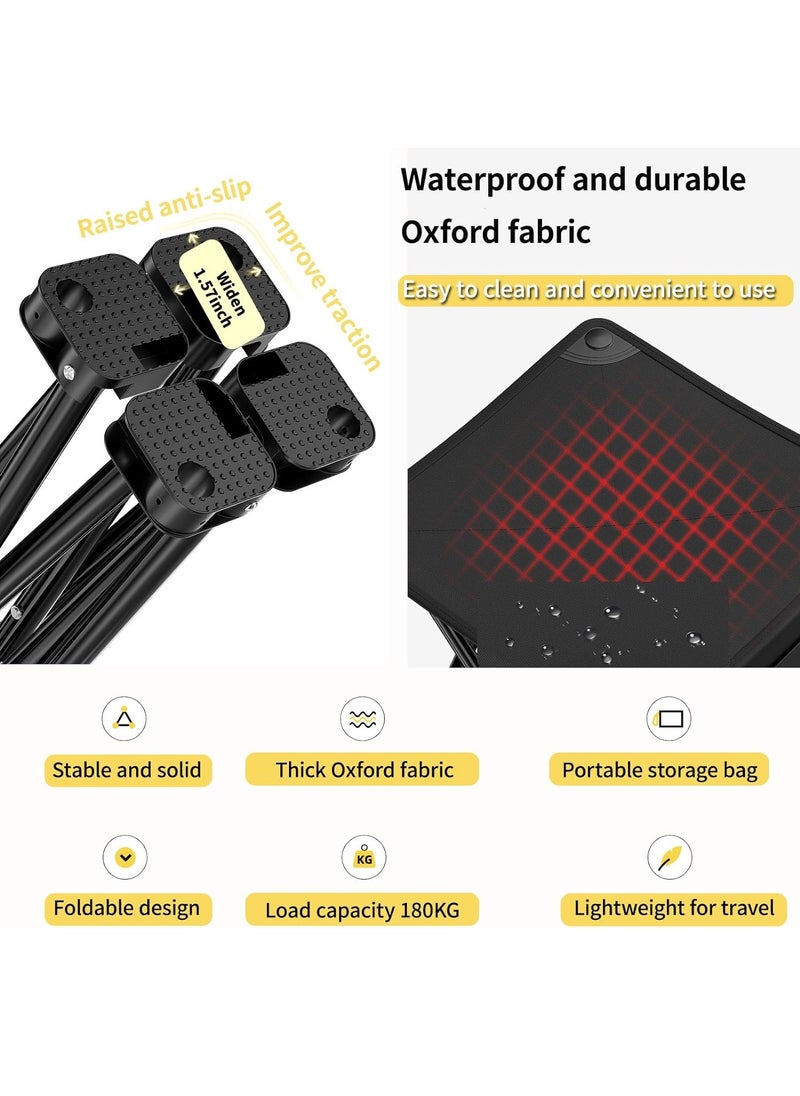 Foldable Stool Collapsible Stool Camping Stool with Stable Feet and Carry Bag 33 * 33 * 33cm for Picnics Fishing Watching Games
