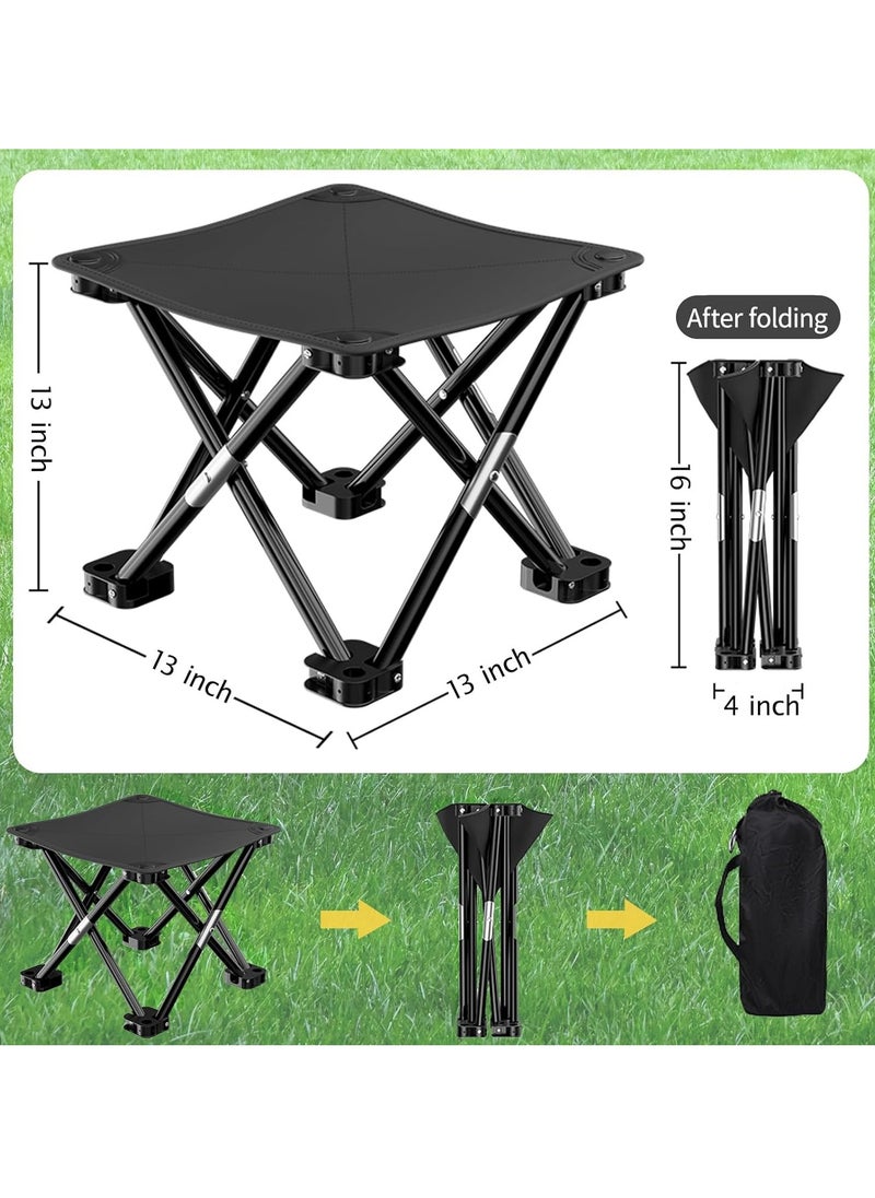 Foldable Stool Collapsible Stool Camping Stool with Stable Feet and Carry Bag 33 * 33 * 33cm for Picnics Fishing Watching Games
