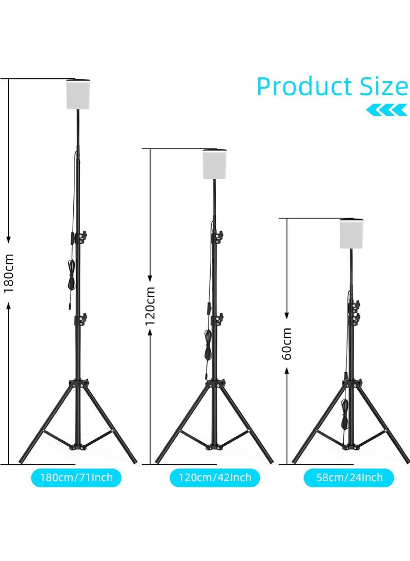 LED Camping Light, Portable Outdoor Light with Telescopic Tripod, Powered by USB Port, Multiple Usage Outdoor Lamp for Garden, Patio, Camp, Tent, Fishing and Emergency Car Repair