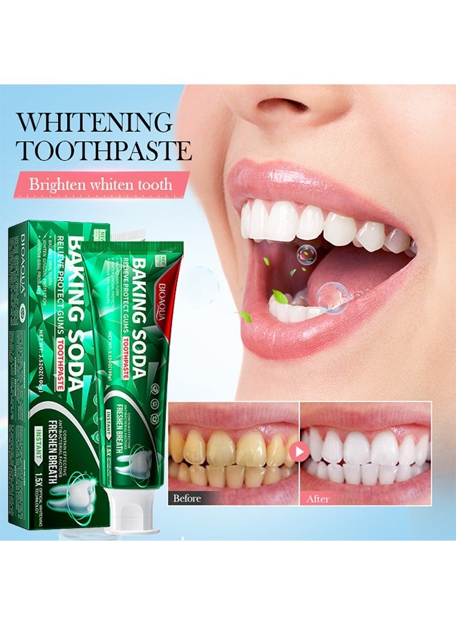 Baking Soda Toothpaste,Clean Attached Plaque and Tartar, Whiten Teeth, Clean and Purify Mouth 100g